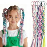 Zestaw 6 Sztuk Kolorowych Warkoczyków Do Włosów Z Gumkami