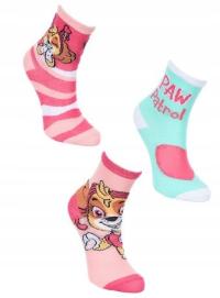 PSI PATROL SKARPETKI dziewczęce 3-pak RÓŻ BIAŁY 27/30 FN06D