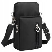 Kopertówka Damska Torebka na telefon portfel Etui ramię pojemna czarna