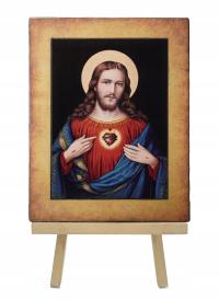 MAJK Ręcznie wykonana ikona SERCE PANA JEZUSA 25 x 33 Duża