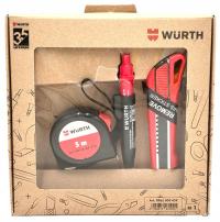 WURTH НАБОР С КАРАНДАШОМ ТРАССИРОВКА РУЛЕТКА ОБИВОЧНЫЙ НОЖ