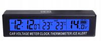 Синий автомобильный термометр часы вольтметр