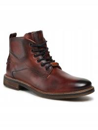 BUGATTI MĘSKIE TRZEWIKI SKÓRZANE BRĄZOWE Z LOGO 44 2Ż8C