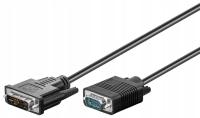 Kabel DVI-I/VGA Full HD, niklowany 1m