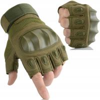 RĘKAWICE A18 WOJSKOWE OCHRONNE TAKTYCZNE BEZ PALCÓW DO KOSTEK ZIELONE