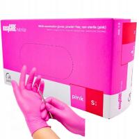 Нитриловые перчатки самый сильный розовый R. S 100шт контур