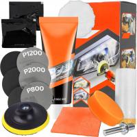 Zestaw do polerowania lamp Retoo z płynem ochronnym i gąbkami