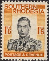 kol.bryt.Southern Rhodesia KGVI 1,6 Sh.czysty *