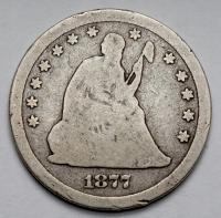 1400. USA SREBRO 1/4 dolara 1877-CC