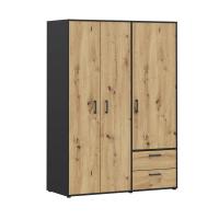 Шкаф для одежды 150 см с ящиками и полками черный artisan 145 см широкий