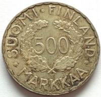 Finlandia 500 marek 1952 Olimpiada Helsinki Srebro