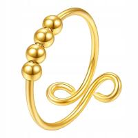 Pierścień antystresowy Obracaj się swobodnie Zabawka sensoryczna dla kobiet, mężczyzn, złoty