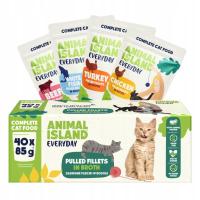Animal Island 40x85g Wołowina Kurczak Indyk Ryba Mokra Karma dla Kota
