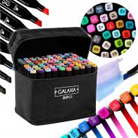 Markery alkoholowe dwustronne flamastry pisaki mazaki + torba 80 szt pro