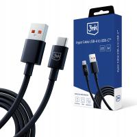 Czarny Silikonowy Kabel USB-A to C 60W 3A 1.2m - 3mk Hyper Cable