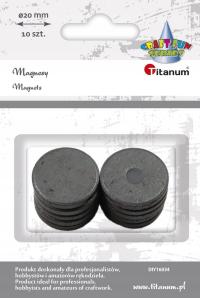 Magnes Craft-Fun Series czarny śr. 20mm Titanum (DIY16034) 10 sztuk