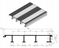 Deska podłogowa aluminiowa 200x2100mm grubość 30mm 4wzmocnienia bez otworów