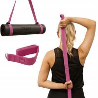 Pasek do jogi myga 2 w 1 pasek do transportu, przenoszenia maty fioletowy