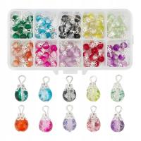 Zawieszki charmsy kropelki ze szkła do tworzenia biżuterii zestaw 100 szt.