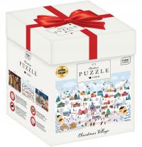 ŚWIĄTECZNE PUZZLE 1000elem. W PREZENTOWYM BOXIE WIOSKA MIKOŁAJKI INTERDRUK