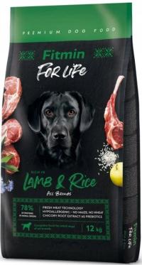 FITMIN DOG FOR LIFE сухой корм для собак рис ягненка 12 кг