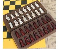 Antyczne szachy mała skórzana szachownica Qing Bing