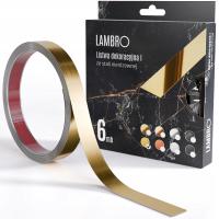 Декоративная полоса самоклеящаяся золотая матовая 2 см x 600 см плоская панель