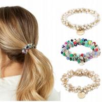 Набор из 3 резинок бусины стразы для волос элегантный красочный Белый
