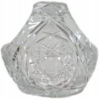 MAŁY KRYSZTAŁOWY KOSZYCZEK SZKŁO ZDOBIONE PRL