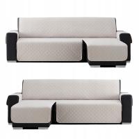 Narzuta na kanapę ochraniacz na narożnik 240 cm kremowa pikowana narzuta