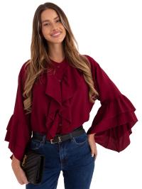 Koszula Damska z Falbankami przy Rękawach Żabot