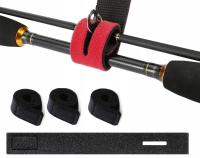 3 Sztuki opaska rzep do spinania wędki sztycy organizer 2.9 x 22 cm czarny