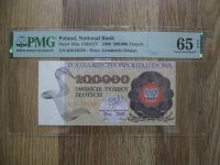Банкнота PRL 200000 зл 1989 г. Варшава GRADING PMG
