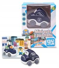 OUTLET - Mini auto z puzzlami policja Edu&Fun