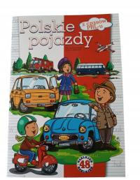 Książka dla dzieci kolorowanka naklejki WSK Wfm komar fiat żuk pojazdy