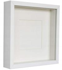 Рамка коробка белая 3D 30x30 см глубокая для фото искусства