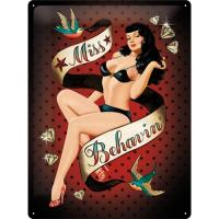 Matalowy plakat szyld pin up Miss Behavin