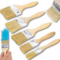 ZESTAW PĘDZLI MALARSKICH PĘDZEL MALARSKI DO MALOWANAI ŚCIAN I MEBLI 5szt