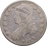 USA, 1/2 dolara 1823, Capped Bust, st. 3-, RZADKA