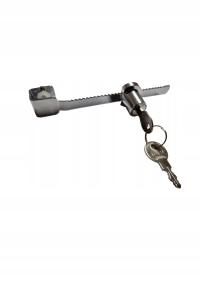 Zamek grzebieniowy do szyb przesuwnych plus 2 klucze uniwersalny do witryn
