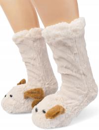 Ocieplane Papcie Zwierzaki Ciapy Skarpetki Wełniane Skarpety Kapcie *35-37*