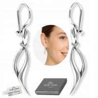 KOLCZYKI SREBRNE 925 WISZĄCE ELEGANCKIE DAMSKIE NA PREZENT + PUDEŁKO GRATIS