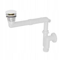 Syfon do umywalki oszczędzający miejsce z uniwersalnym klik klakiem białym