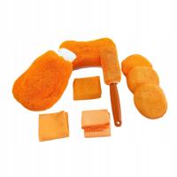 9x Zestaw do myjni samochodowej Szczotka do czyszczenia kół Miękkie podkładki do aplikacji, pomarańczowe