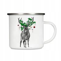Emaliowany kubek świąteczny - Jeleń