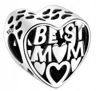 BEST MOM najlepsza mama serce srebro s925