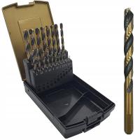 Zestaw wierteł HSS-G Turbo Tip Golden do metalu 1-10mm 19 elementów EXACT