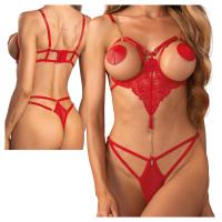 Obsessive Body otwarte regulowane paski sexy Matildea czerwone L/XL