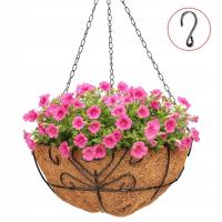 KOSZ WISZĄCY KWIETNIK MISA METAL KOKOS NA KWIATY DLA KWIATÓW 30cm x 50cm