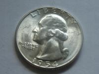 nr707 USA Moneta Quarter Dollar SREBRO 1954 S Ładny stan